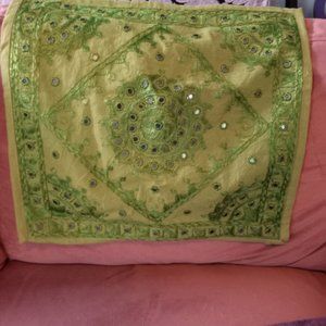 light green mirrored pillow cover